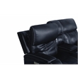 Pemberly Row Loveseat Console with Power Recliner in Rainer Ocean