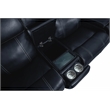 Pemberly Row Loveseat Console with Power Recliner in Rainer Ocean