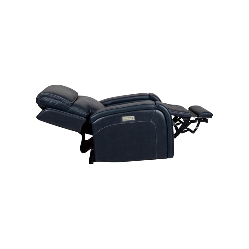 Pemberly Row Power Recliner with Storage in Rainer Ocean with Solid Frame