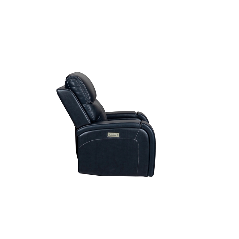 Pemberly Row Power Recliner with Storage in Rainer Ocean with Solid Frame