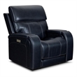 Pemberly Row Power Recliner with Storage in Rainer Ocean with Solid Frame