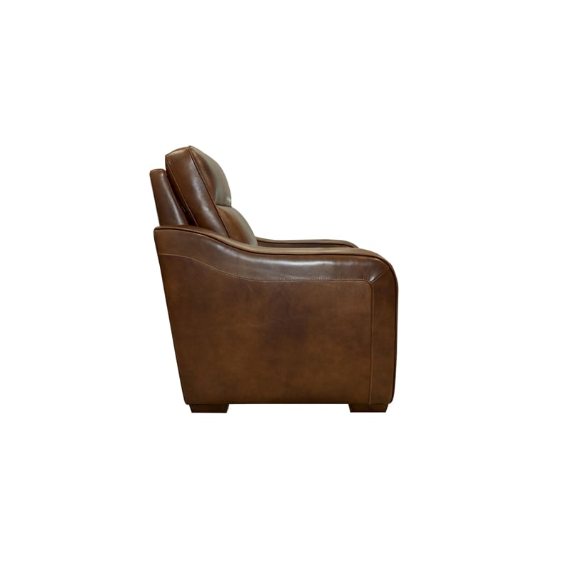 Pemberly Row Power Recliner with Storage in Lexington Cocoa with Solid Frame