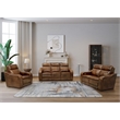 Pemberly Row Power Recliner with Storage in Lexington Cocoa with Solid Frame