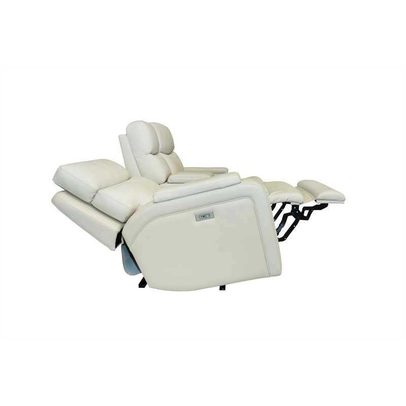 Pemberly Row Console Loveseat Recliner with 2 Cupholders in Kobi Almond