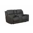 Pemberly Row Zero Gravity Power Reclining Loveseat in Dark Gray