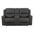 Pemberly Row Zero Gravity Power Reclining Loveseat in Dark Gray