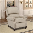 Pemberly Row Premium Push Thru The Arms Recliner in Cashmere Stone