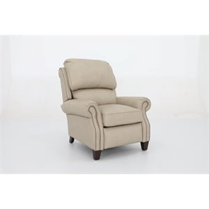 Pemberly Row Premium Push Thru The Arms Recliner in Cashmere Stone