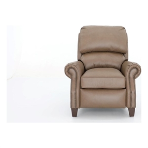 Pemberly Row Premium Push Thru The Arms Recliner in Cashmere Taupe