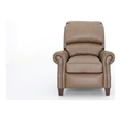 Pemberly Row Premium Push Thru The Arms Recliner in Cashmere Taupe