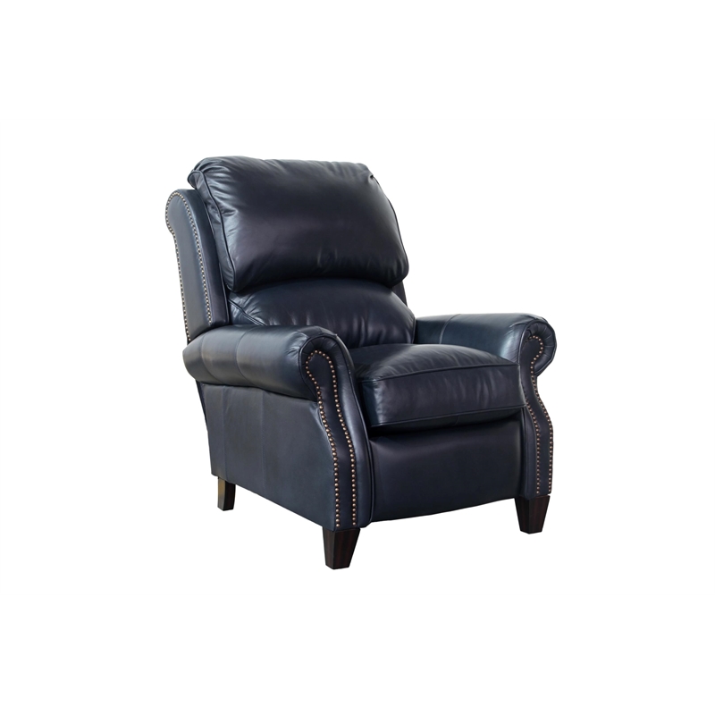 Pemberly Row Premium Push Thru The Arms Recliner in Shoreham Blue
