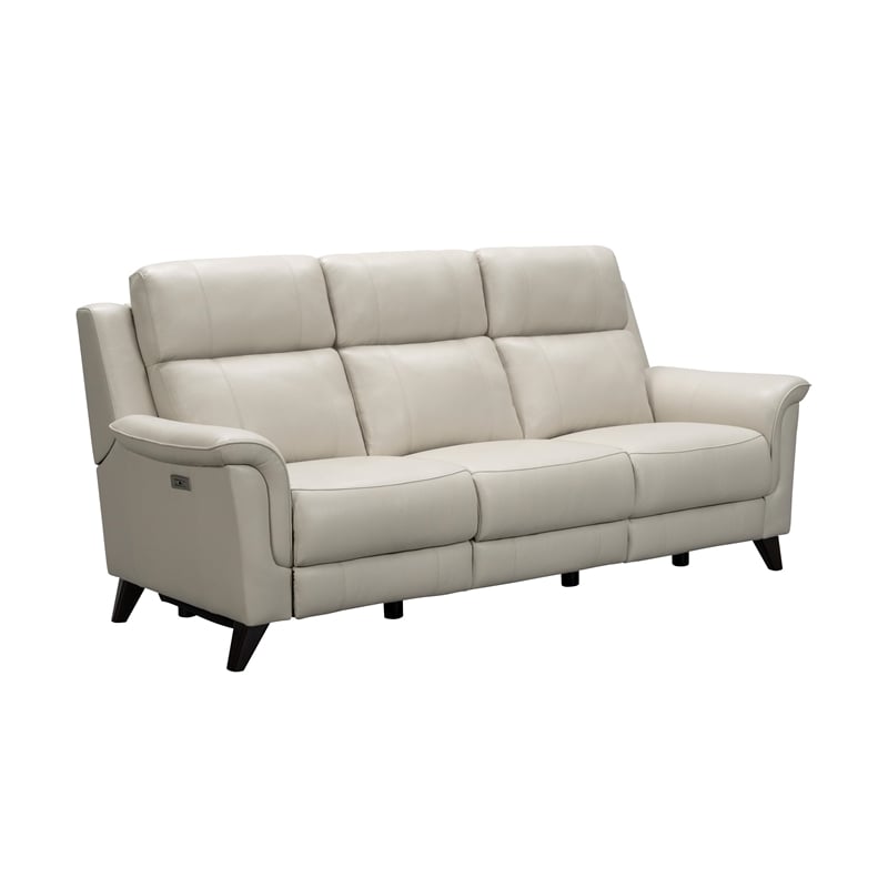 Pemberly Row Power Reclining Upholstered Sofa in Laurel Cream
