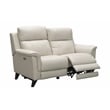 Pemberly Row Power Reclining Loveseat with Head Rests in Laurel Cream
