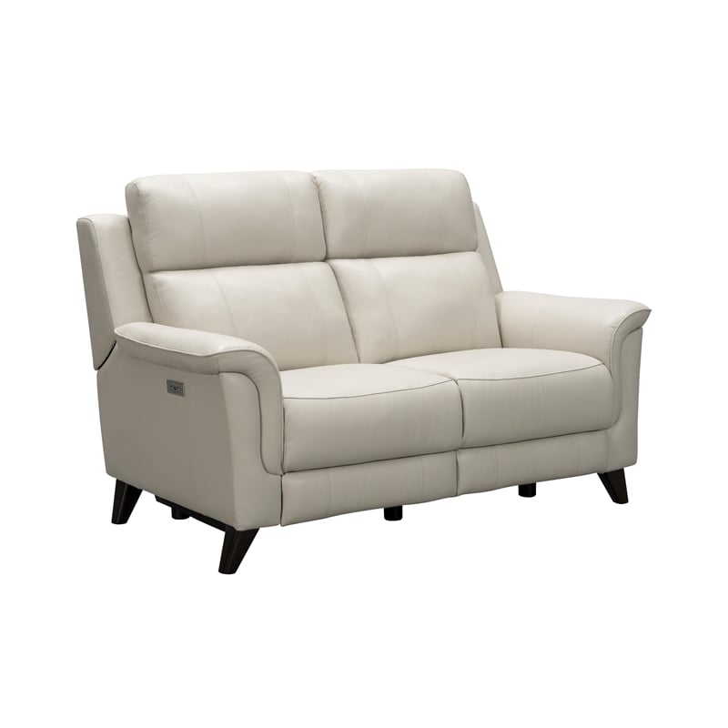 Pemberly Row Power Reclining Loveseat with Head Rests in Laurel Cream