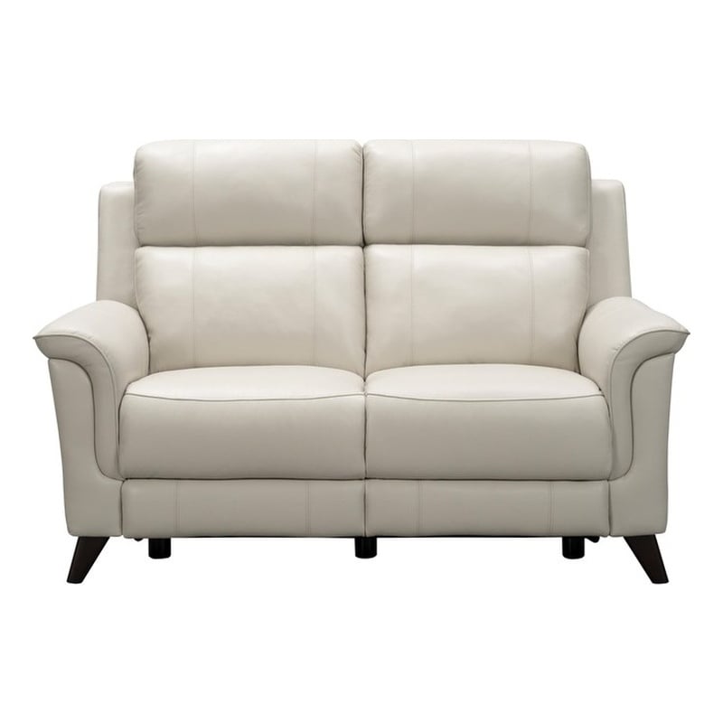 Pemberly Row Power Reclining Loveseat with Head Rests in Laurel Cream