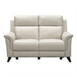 Pemberly Row Power Reclining Loveseat with Head Rests in Laurel Cream