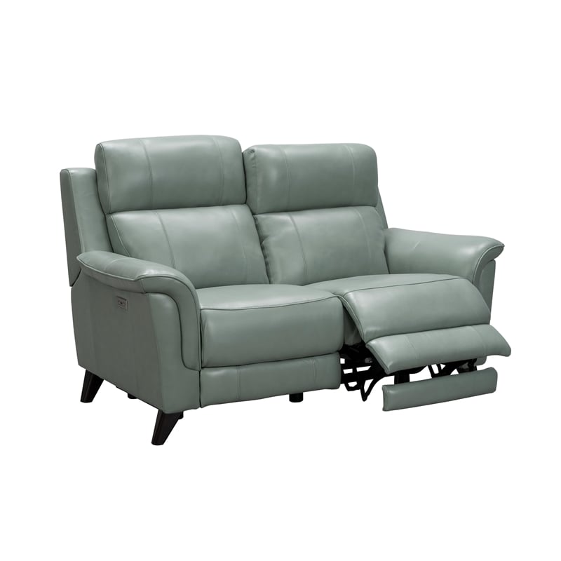 Pemberly Row Power Reclining Loveseat with Power Head Rests in Lorenzo Mint