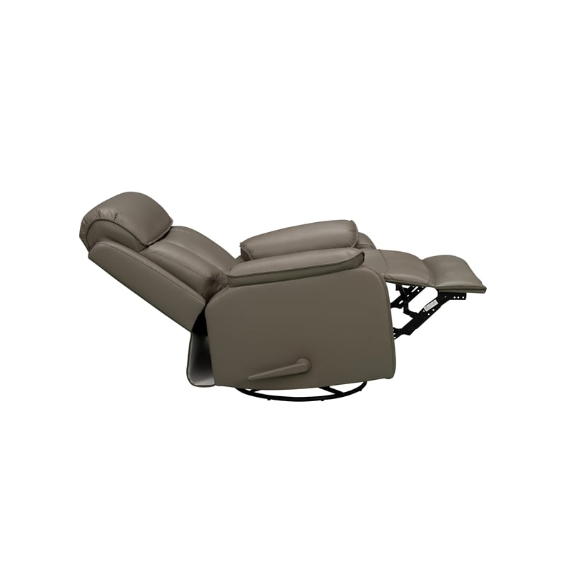 Pemberly Row Premium Swivel Glider Recliner in Lynn Smokey Gray