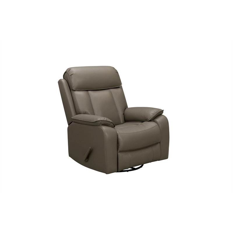 Pemberly Row Premium Swivel Glider Recliner in Lynn Smokey Gray