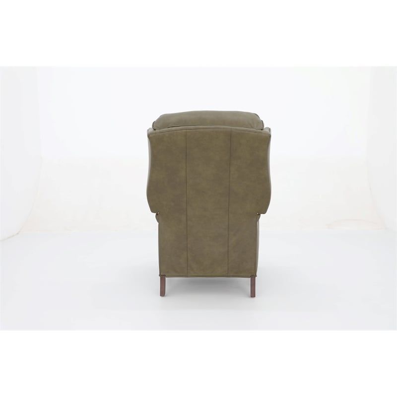 Pemberly Row Premium Push Thru The Arms Recliner in Oasis Olive