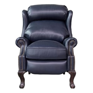 Pemberly Row Premium Push Thru The Arms Recliner in Shoreham Blue