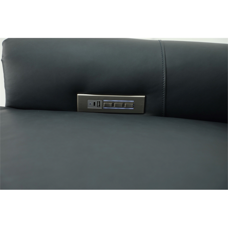 Pemberly Row Power Recliner with Head Rest and Lumbar in Santa Fe Ocean