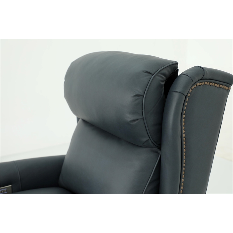 Pemberly Row Power Recliner with Head Rest and Lumbar in Santa Fe Ocean