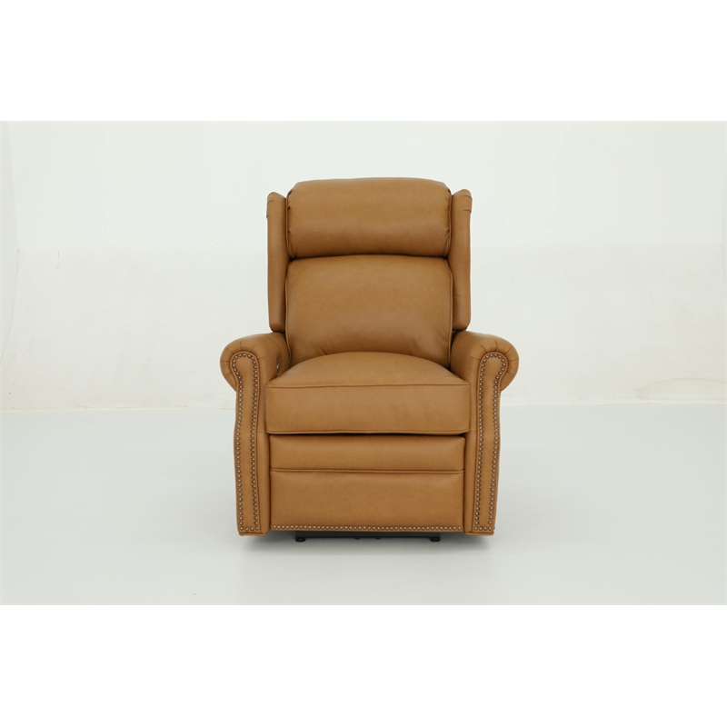 Pemberly Row Power Recliner with Head Rest and Lumbar in Santa Fe Brandy