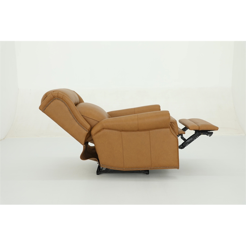 Pemberly Row Power Recliner with Head Rest and Lumbar in Santa Fe Brandy