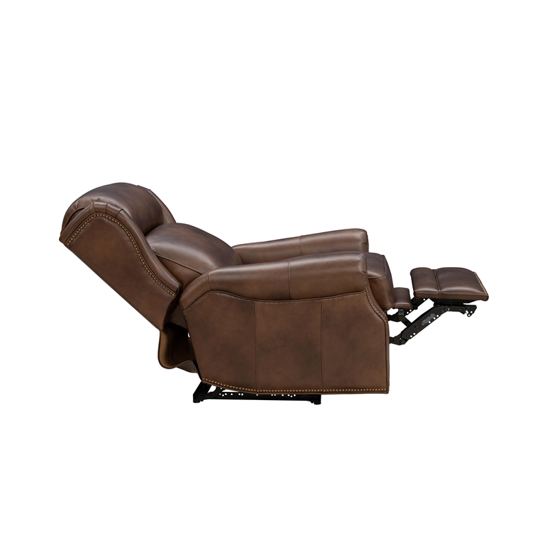 Pemberly Row Power Recliner with Head Rest and Lumbar in Worthington Cognac