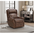 Pemberly Row Power Recliner with Head Rest and Lumbar in Worthington Cognac