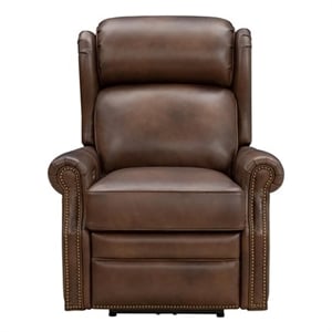 Pemberly Row Power Recliner with Head Rest and Lumbar in Worthington Cognac
