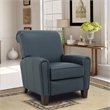 Pemberly Row Premium Push Thru The Arms Recliner in Santa Fe Ocean