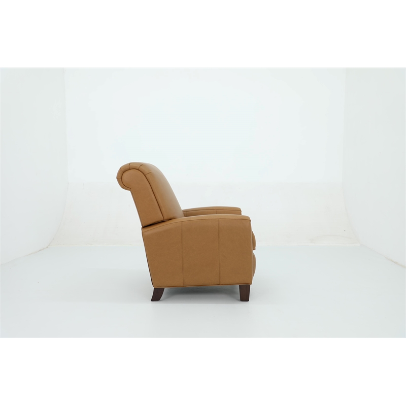 Pemberly Row Premium Push Thru The Arms Recliner in Santa Fe Brandy