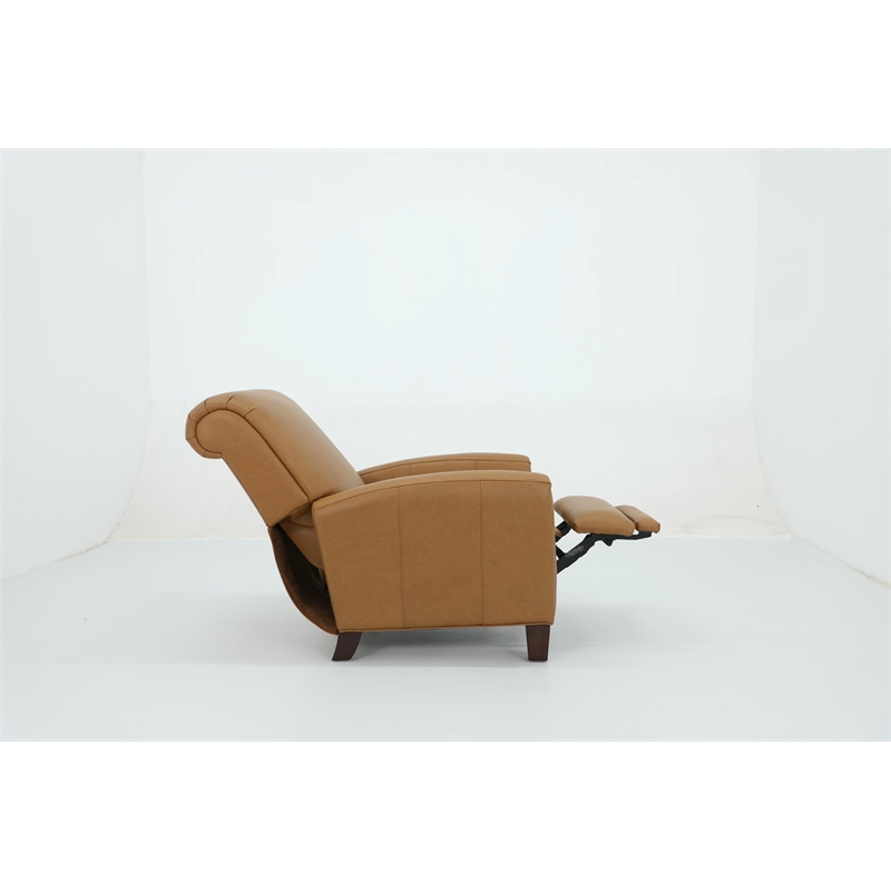 Pemberly Row Premium Push Thru The Arms Recliner in Santa Fe Brandy