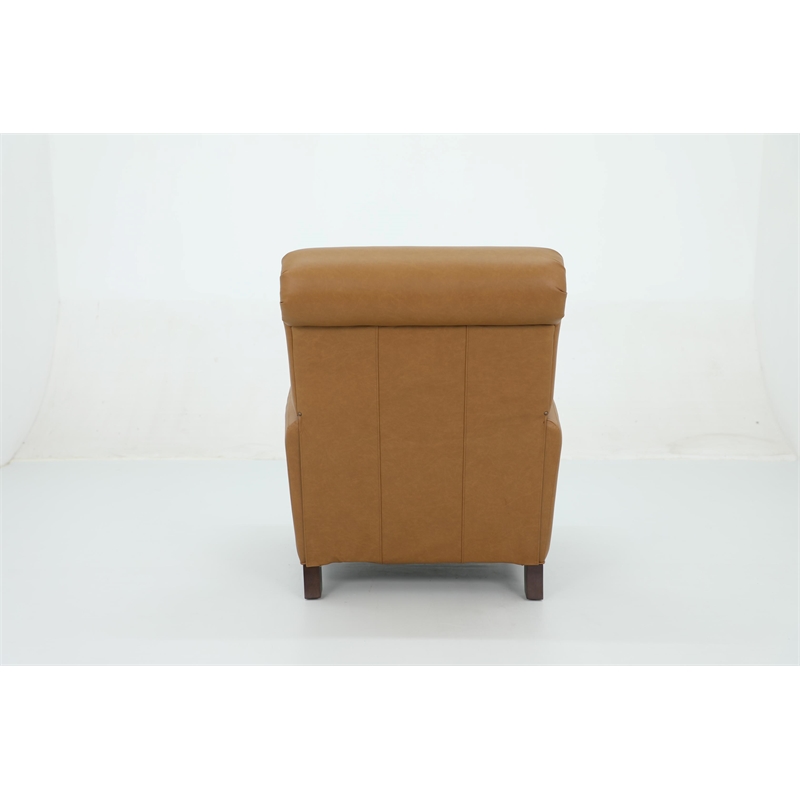 Pemberly Row Premium Push Thru The Arms Recliner in Santa Fe Brandy