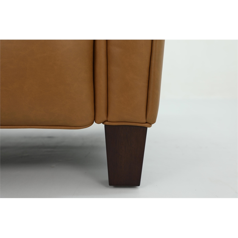 Pemberly Row Premium Push Thru The Arms Recliner in Santa Fe Brandy