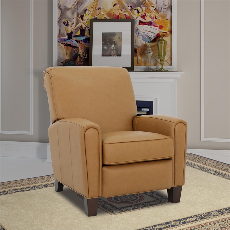 Pemberly Row Premium Push Thru The Arms Recliner in Santa Fe Brandy