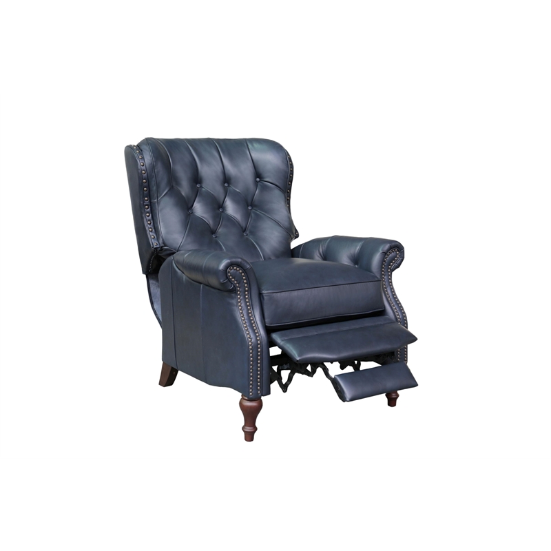 Pemberly Row Premium Push Thru The Arms Recliner in Shoreham Blue