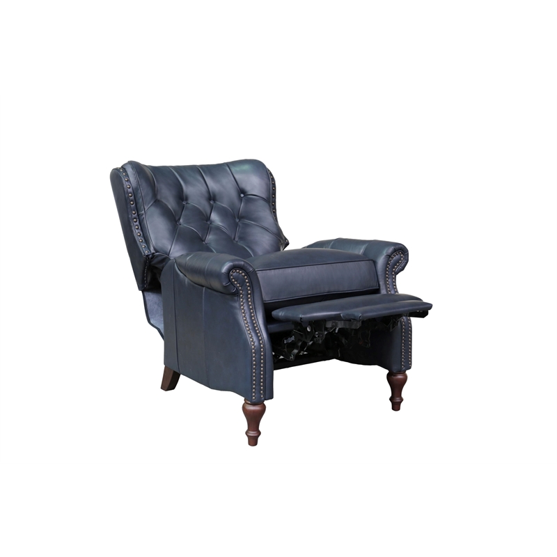 Pemberly Row Premium Push Thru The Arms Recliner in Shoreham Blue