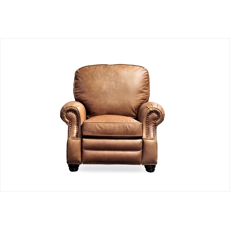 Pemberly Row Premium Push Thru The Arms Recliner in Chaps Saddle