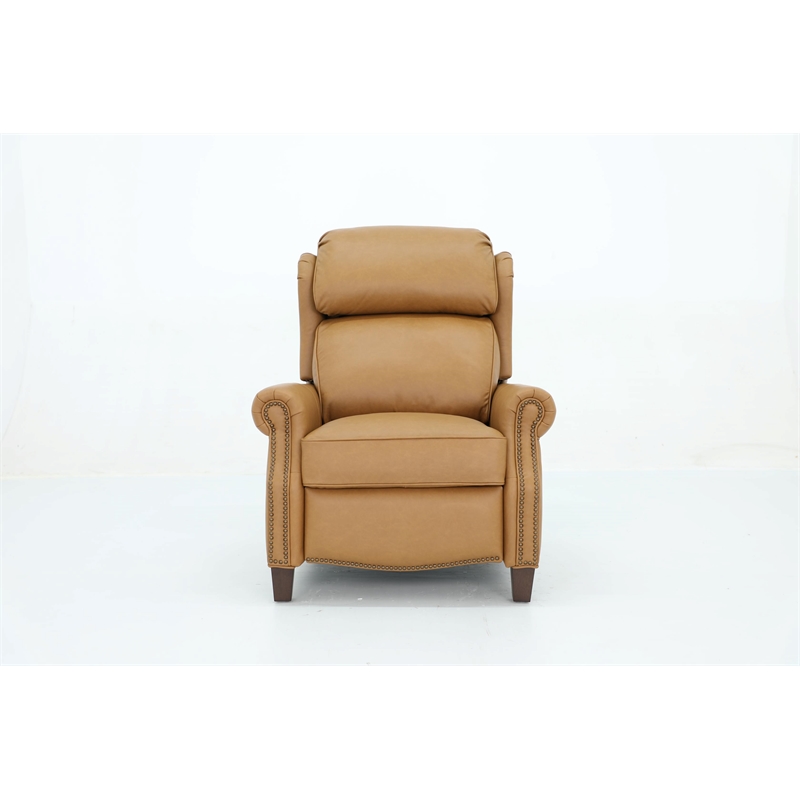Pemberly Row Premium Push Thru The Arms Recliner in Santa Fe Brandy