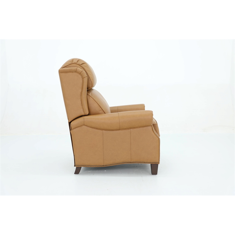 Pemberly Row Premium Push Thru The Arms Recliner in Santa Fe Brandy