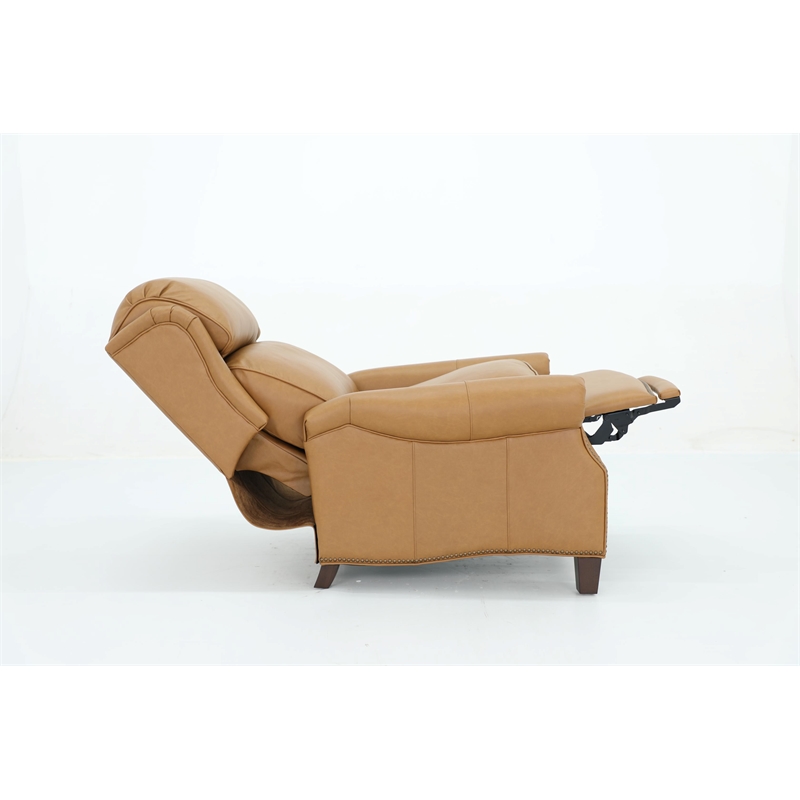 Pemberly Row Premium Push Thru The Arms Recliner in Santa Fe Brandy