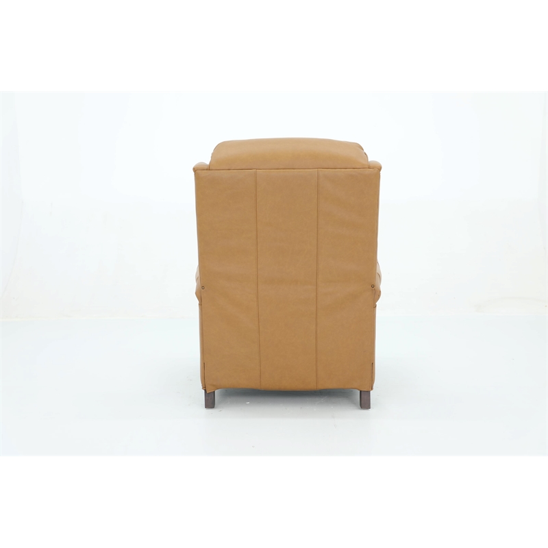 Pemberly Row Premium Push Thru The Arms Recliner in Santa Fe Brandy