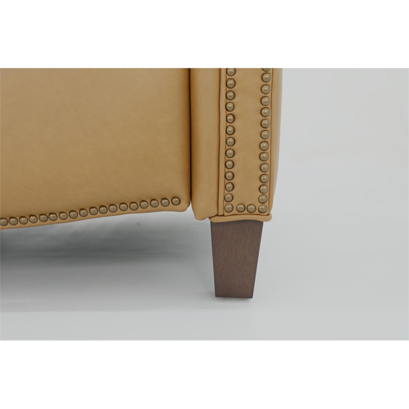 Pemberly Row Premium Push Thru The Arms Recliner in Santa Fe Brandy