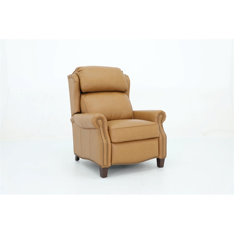 Pemberly Row Premium Push Thru The Arms Recliner in Santa Fe Brandy