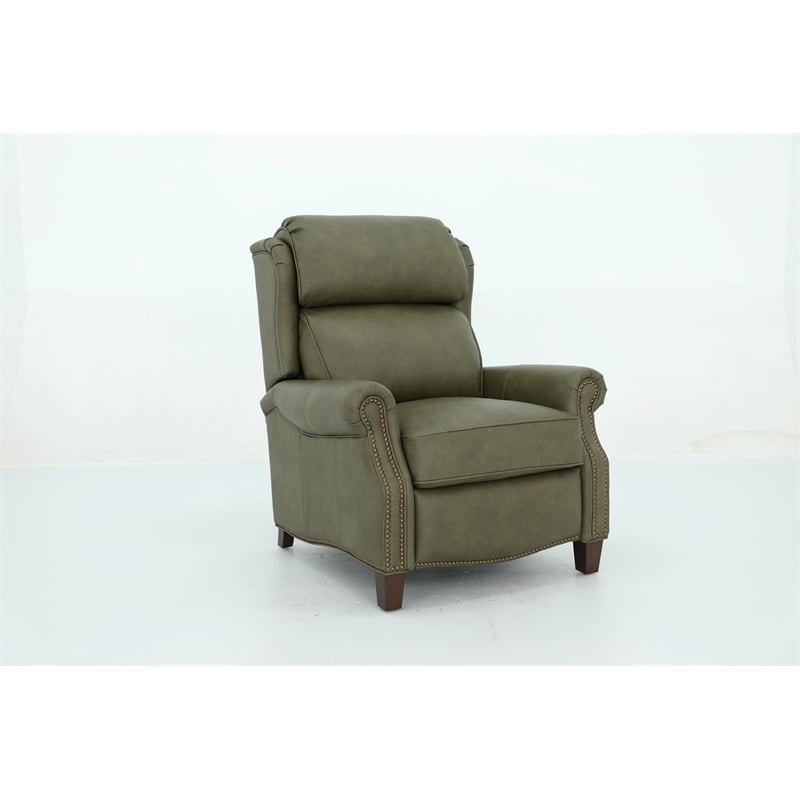 Pemberly Row Premium Push Thru The Arms Recliner in Oasis Olive