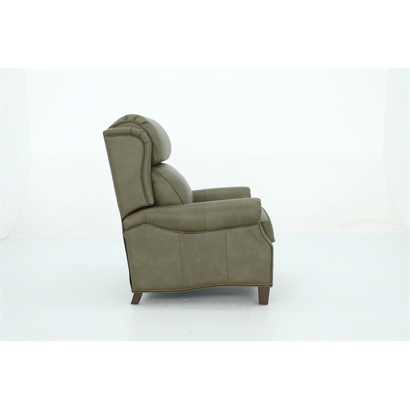 Pemberly Row Premium Push Thru The Arms Recliner in Oasis Olive