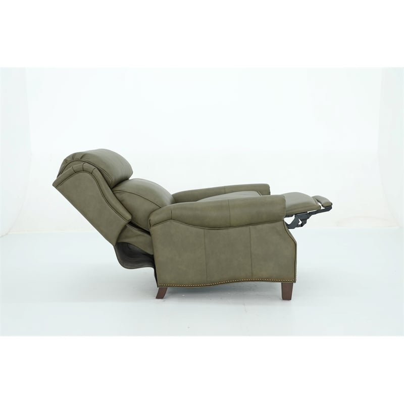 Pemberly Row Premium Push Thru The Arms Recliner in Oasis Olive